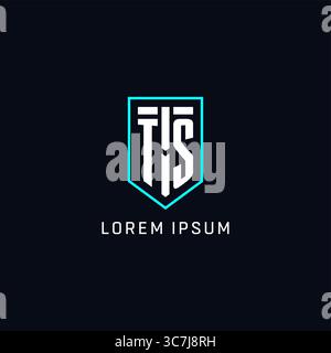 Monogram TS logo shield shape geometric style with simple creative initial logo design vector graphic Stock Vector
