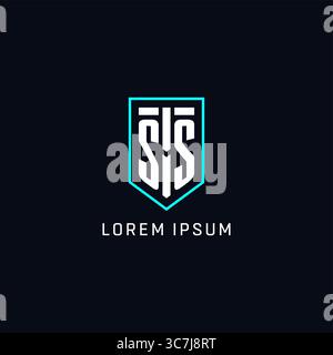 Monogram SS logo shield shape geometric style with simple creative initial logo design vector graphic Stock Vector