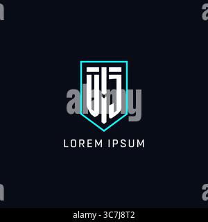 Monogram VJ logo shield shape geometric style with simple creative initial logo design vector graphic Stock Vector