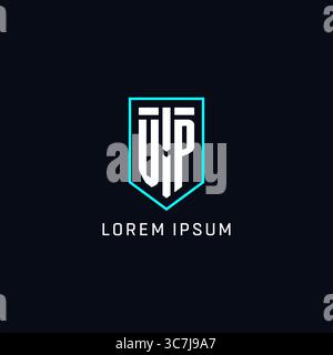 Monogram VP logo shield shape geometric style with simple creative initial logo design vector graphic Stock Vector
