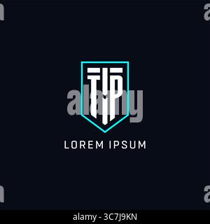 Monogram TP logo shield shape geometric style with simple creative initial logo design vector graphic Stock Vector