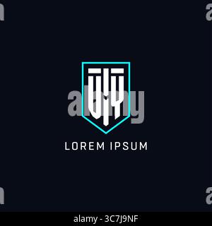 Monogram VY logo shield shape geometric style with simple creative initial logo design vector graphic Stock Vector