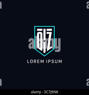Monogram OZ logo shield shape geometric style with simple creative initial logo design vector graphic Stock Vector
