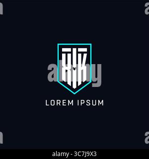 Monogram XK logo shield shape geometric style with simple creative initial logo design vector graphic Stock Vector