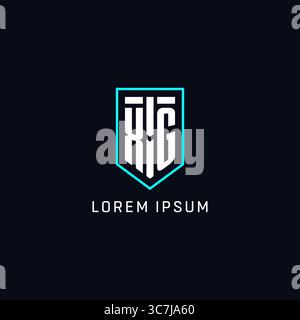 Monogram XG logo shield shape geometric style with simple creative initial logo design vector graphic Stock Vector