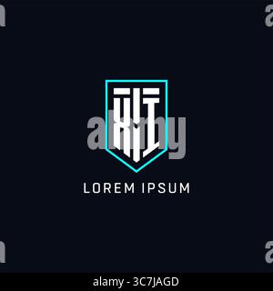 Monogram XI logo shield shape geometric style with simple creative initial logo design vector graphic Stock Vector