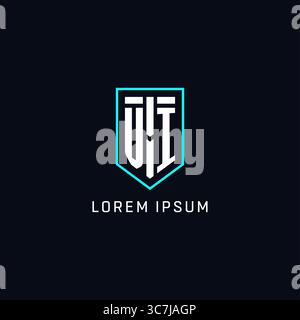 Monogram VI logo shield shape geometric style with simple creative initial logo design vector graphic Stock Vector