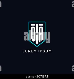 Monogram QA logo shield shape geometric style with simple creative initial logo design vector graphic Stock Vector