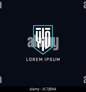 Monogram YO logo shield shape geometric style with simple creative initial logo design vector graphic Stock Vector