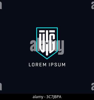 Monogram VG logo shield shape geometric style with simple creative initial logo design vector graphic Stock Vector