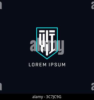 Monogram YI logo shield shape geometric style with simple creative initial logo design vector graphic Stock Vector