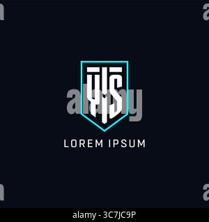 Monogram YS logo shield shape geometric style with simple creative initial logo design vector graphic Stock Vector