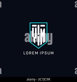 Monogram YM logo shield shape geometric style with simple creative initial logo design vector graphic Stock Vector