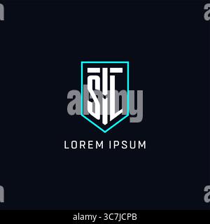 Monogram SL logo shield shape geometric style with simple creative initial logo design vector graphic Stock Vector