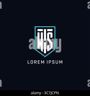 Monogram WS logo shield shape geometric style with simple creative initial logo design vector graphic Stock Vector