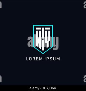 Monogram WY logo shield shape geometric style with simple creative initial logo design vector graphic Stock Vector