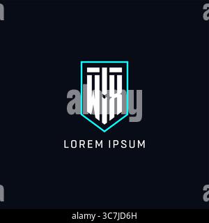 Monogram WX logo shield shape geometric style with simple creative initial logo design vector graphic Stock Vector