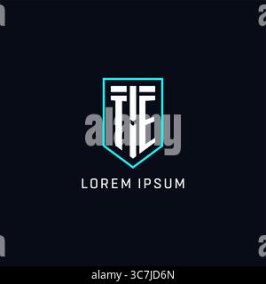 Monogram TE logo shield shape geometric style with simple creative initial logo design vector graphic Stock Vector