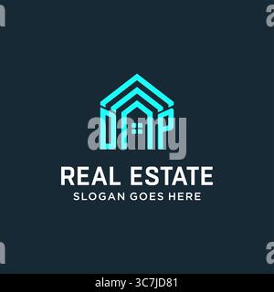 Initial letter DP roof logo real estate with creative and modern logo style vector graphic vector graphic Stock Vector