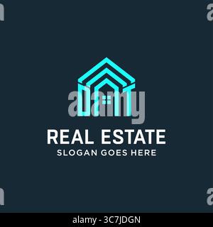 Initial letter DT roof logo real estate with creative and modern logo style vector graphic vector graphic Stock Vector