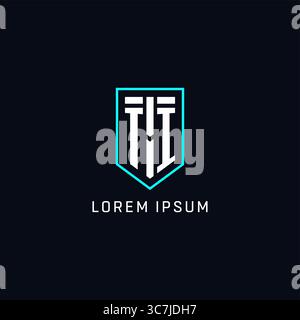 Monogram TI logo shield shape geometric style with simple creative initial logo design vector graphic Stock Vector