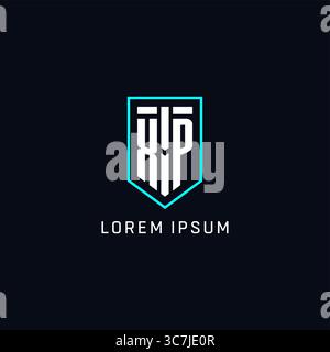 Monogram XP logo shield shape geometric style with simple creative initial logo design vector graphic Stock Vector