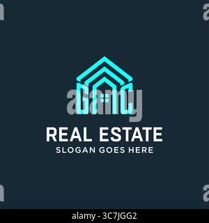 Initial letter GC roof logo real estate with creative and modern logo style vector graphic vector graphic Stock Vector