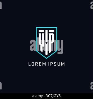 Monogram YP logo shield shape geometric style with simple creative initial logo design vector graphic Stock Vector