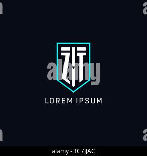 Monogram ZT logo shield shape geometric style with simple creative initial logo design vector graphic Stock Vector
