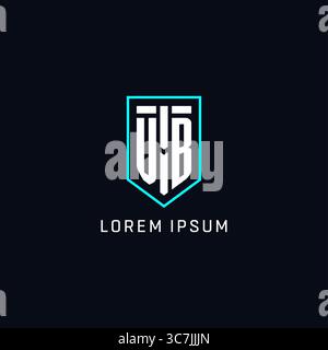 Monogram VB logo shield shape geometric style with simple creative initial logo design vector graphic Stock Vector