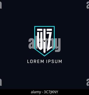 Monogram VZ logo shield shape geometric style with simple creative initial logo design vector graphic Stock Vector