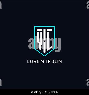 Monogram YL logo shield shape geometric style with simple creative initial logo design vector graphic Stock Vector
