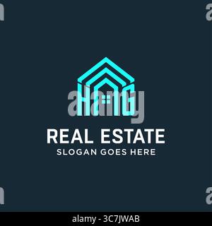 Initial letter HG roof logo real estate with creative and modern logo style vector graphic vector graphic Stock Vector