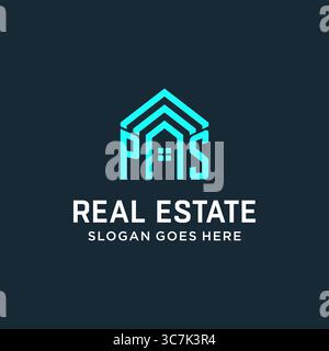 Initial letter PS roof logo real estate with creative and modern logo style vector graphic vector graphic Stock Vector