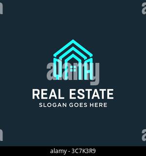 Initial letter QA roof logo real estate with creative and modern logo style vector graphic vector graphic Stock Vector