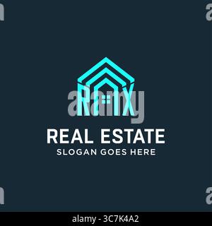 Initial letter RX roof logo real estate with creative and modern logo style vector graphic vector graphic Stock Vector