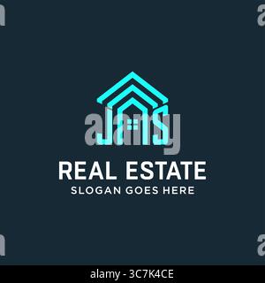Initial letter JS roof logo real estate with creative and modern logo style vector graphic vector graphic Stock Vector