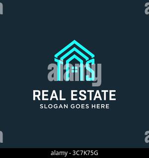Initial letter TS roof logo real estate with creative and modern logo style vector graphic vector graphic Stock Vector
