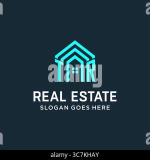 Initial letter TR roof logo real estate with creative and modern logo style vector graphic vector graphic Stock Vector