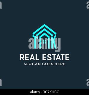 Initial letter TK roof logo real estate with creative and modern logo style vector graphic vector graphic Stock Vector