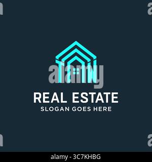 Initial letter TW roof logo real estate with creative and modern logo style vector graphic vector graphic Stock Vector