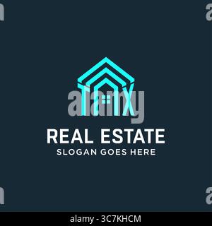 Initial letter TX roof logo real estate with creative and modern logo style vector graphic vector graphic Stock Vector