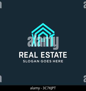 Initial letter XT roof logo real estate with creative and modern logo style vector graphic vector graphic Stock Vector