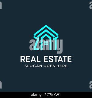Initial letter ZT roof logo real estate with creative and modern logo style vector graphic vector graphic Stock Vector