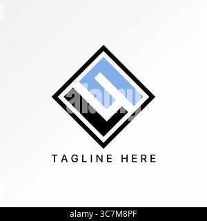 Logo design graphic concept creative premium vector stock image top sell initial LN or S font line on negative space square identity monogram brand Stock Vector