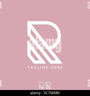 Logo design graphic concept creative premium vector stock image top sell initial R font line cut strips speed force monogram sport tech movement brand Stock Vector