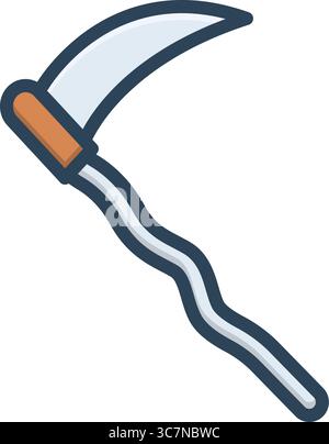 Icon for sickle, grim reaper sickle Stock Vector