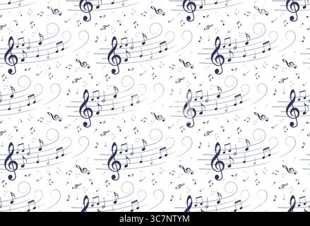 A seamless musical background with notes. Stock Vector