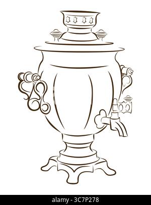 Traditional Russian Samovar A Vintage Tea Kettle Stock Vector