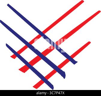 Heart love shape line element blue red color object icon tuesday giving december month help charity donation support volunteer campaign relief gift wo Stock Vector